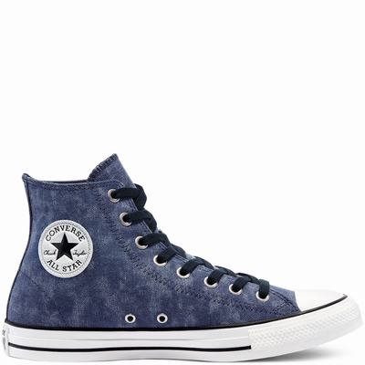 Férfi Converse Washed Canvas Chuck Taylor All Star Magasszárú Cipő CO7021894 Sötétkék